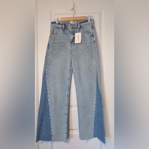 Frame Denim Denim - Frame Le Baggy Palazzo Jeans Fairytale Wash Multicolor Denim NWT Size 26